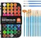 58 Pack Watercolor Paint Set, Shuttle Art 48 Colors Watercolor Pan with 10 Paint Brushes for Beginners, Artists, Kids & Adults to Watercolor Paint